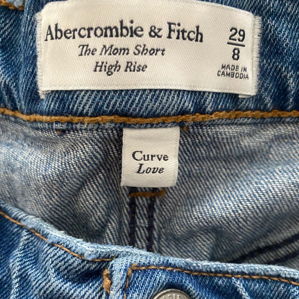 Abercrombie & Fitch Blue Distressed Jean Shorts - Picture 3 of 3